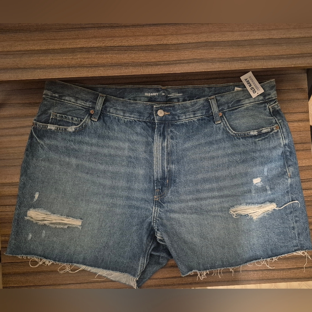 Blue Distressed Denim Shorts